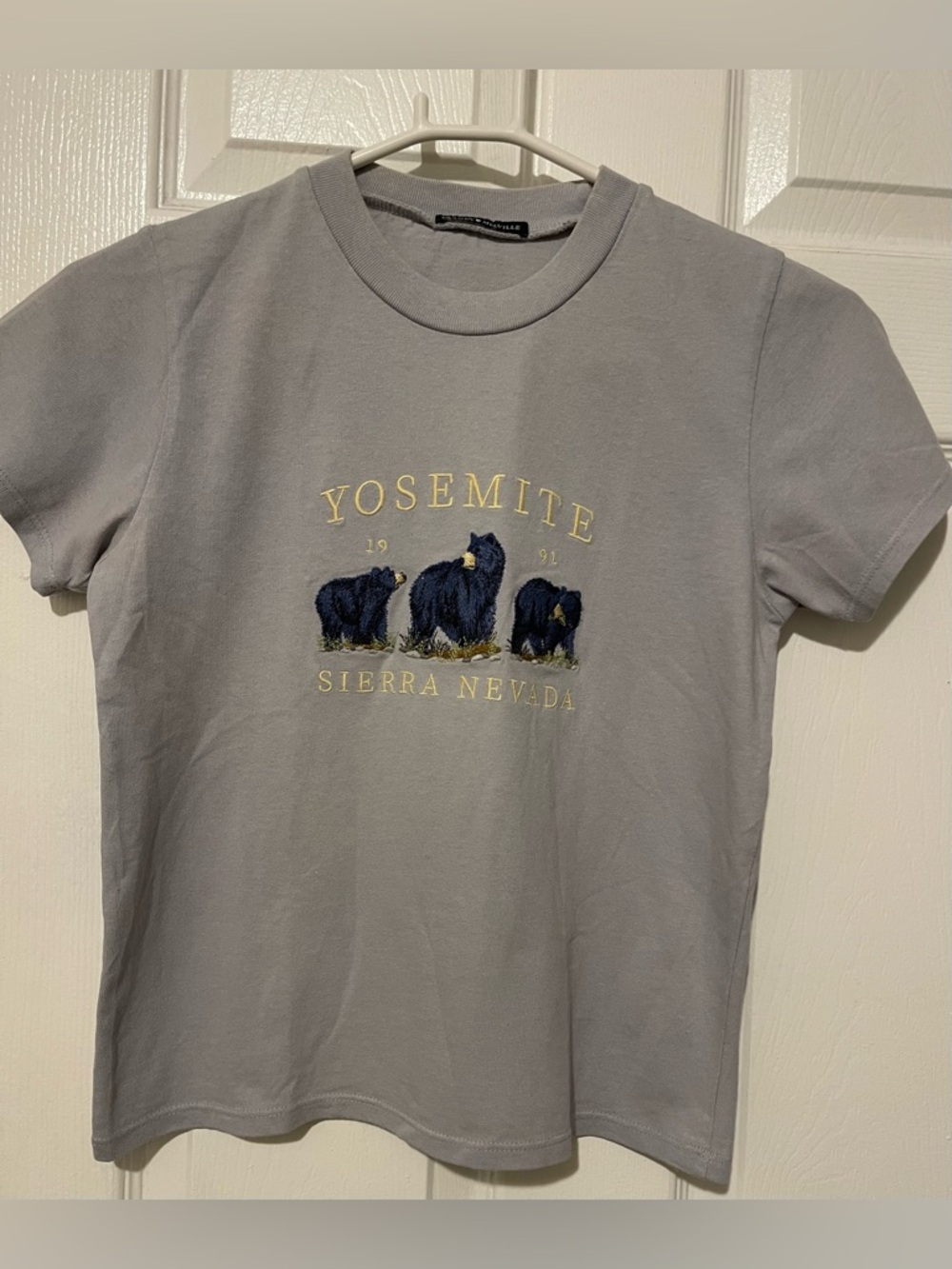 Brandy Melville Light Gray Crewneck Tee